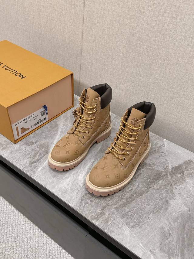 代购级 Louis Vuitton X Timberland联名 Via Instagram 大黄靴 今年 1月 Lv 2024秋冬 系列于巴黎布洛涅森林北部、